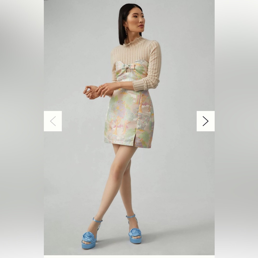 NWT Maeve by Anthropologie strapless bow mini dress